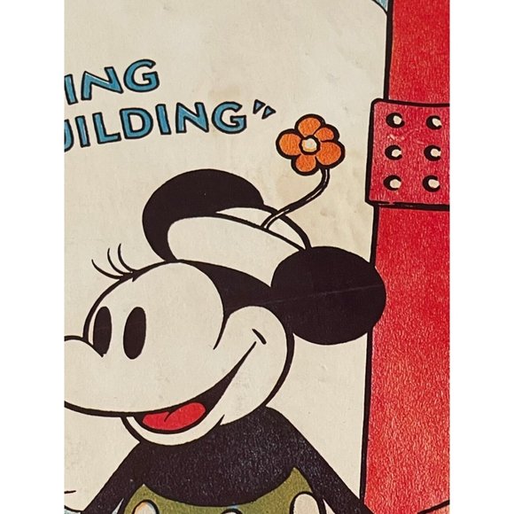 Vintage Walt Disney Mickey Mouse Building a Building Movie Poster Wood Plaque - Picture 9 of 10